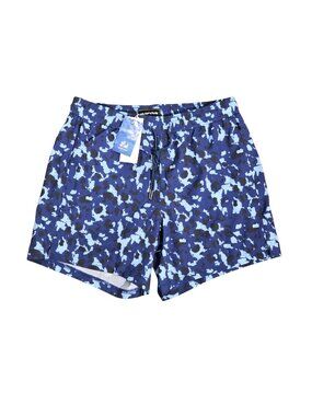 NWT | Surfuz Men's Blue Camo Swim Trunks with Built-in Compression Liner | Small